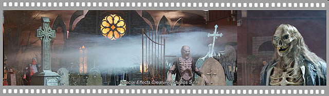mostra scenografia horror cimitero zombie